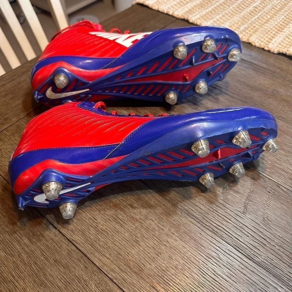 Nike‎ Alpha Pro 2 TD 3/4 Football Cleats Red Blue White Mens 13.5 Studded